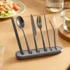 Black portable tableware set, stainless steel lightweight travel household outdoor storage box details Picture